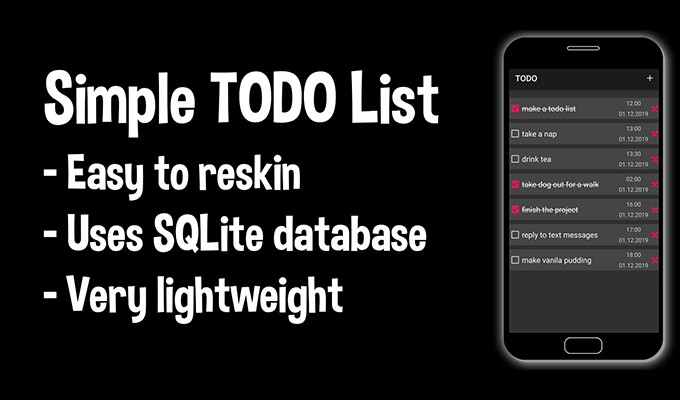 Simple TODO list Android Studio Source Code - Source code for sell